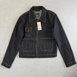 Wild Fable Denim Jacket Workwear XXS Blue NEW Zip Up Utility Chore Coat